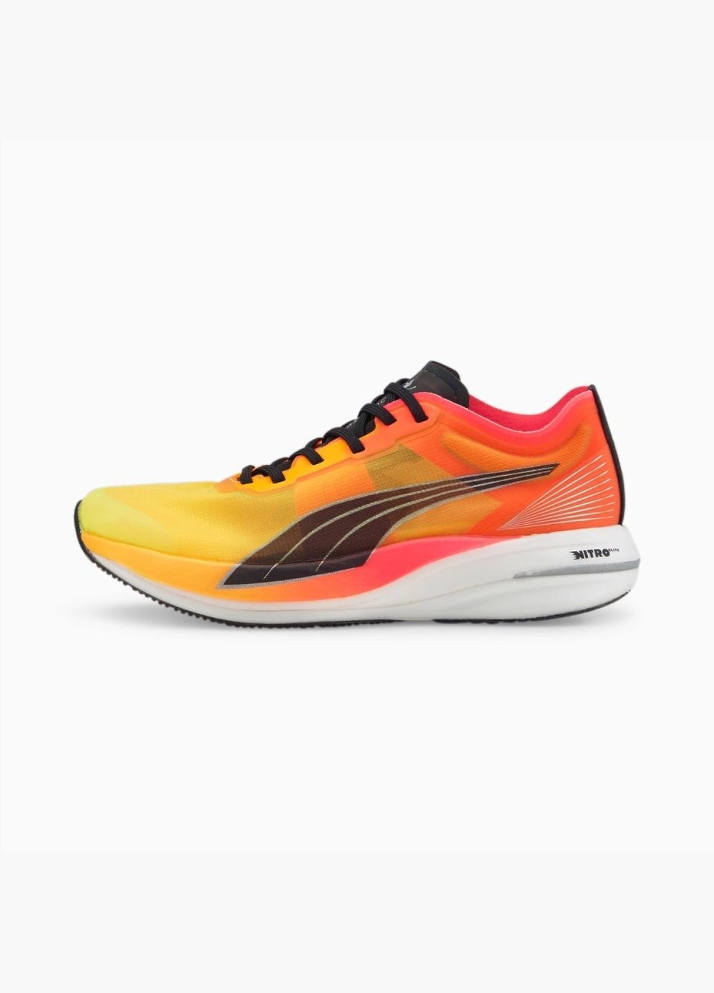 Желтые всесезонные кроссовки унисекс deviate nitro elite fireglow running shoes yellow 377603-01 Puma