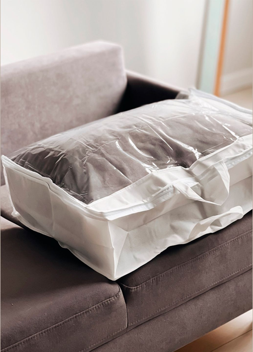 Чохол-сумка для зберігання речей, ковдр, подушок L 70х50х20 см з ручкою Organize (291018675)