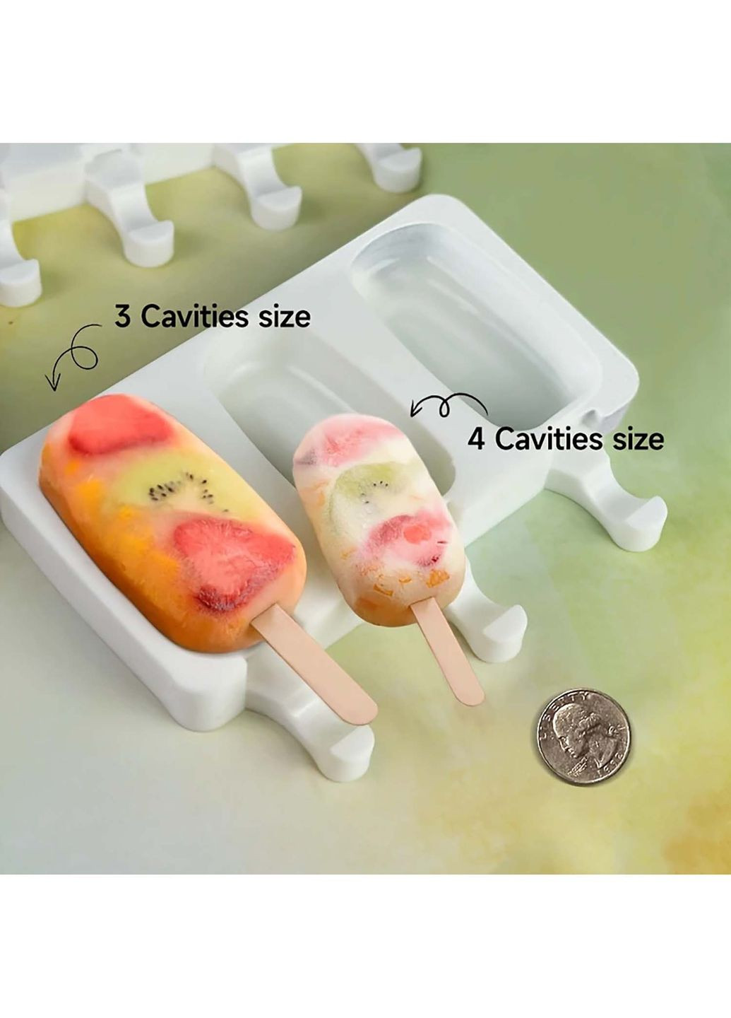 Форма силіконова для морозива Ескімо та євродесертів з паличками (4 комірки) 26х10.5 см Kitchen Master (341724443)