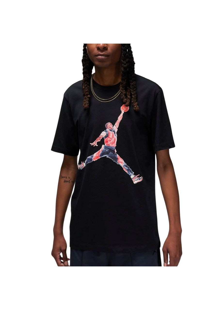 Чорна футболка чоловіча air jordan jumpman watercolor fn5980-010 Nike