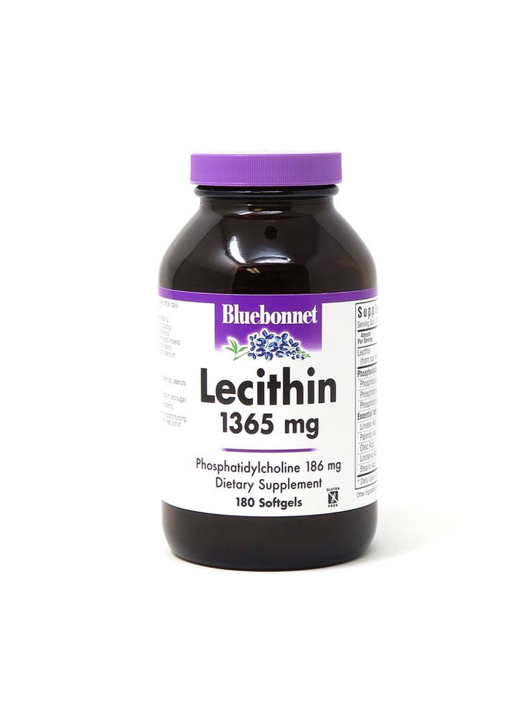 Натуральная добавка Lecithin 1365 mg, 180 капсул Bluebonnet Nutrition (293342992)