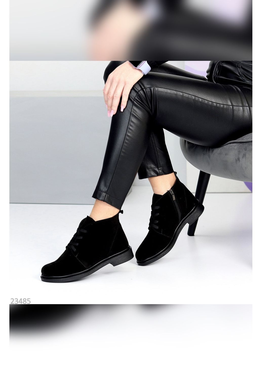 Осенние натуральные женские ботинки No Brand из натуральной замши