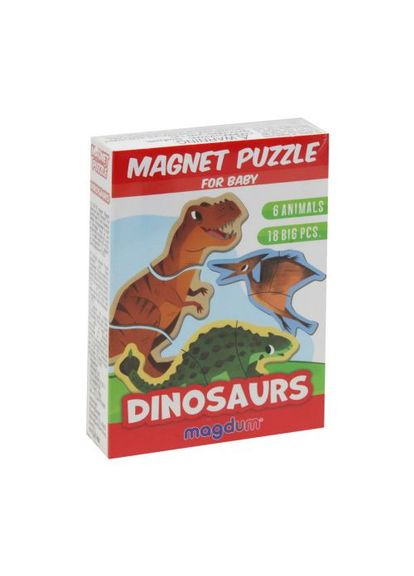 Набір магнітів "Динозаври", 18 елементів MAGDUM (361424633)