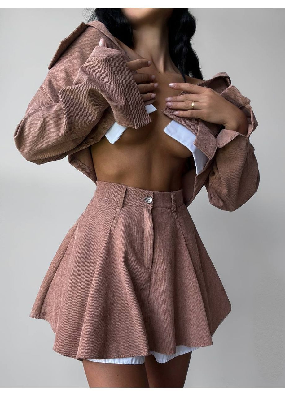 Костюм пиджак + юбка из микровельвета Nositi 126-4 (366671202)