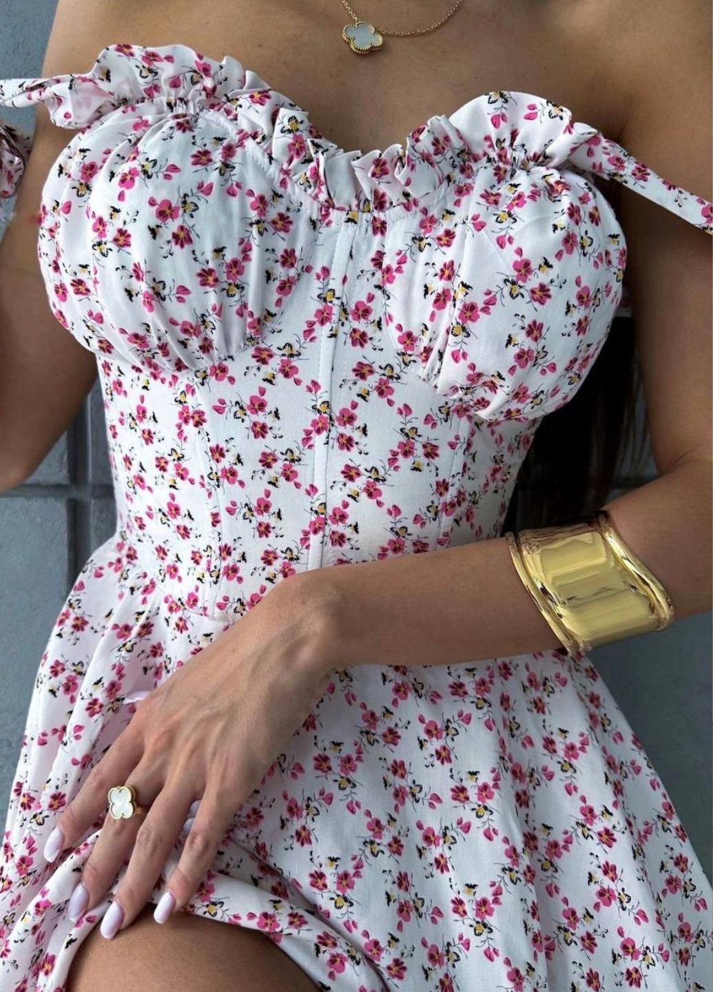 Вишуканий комбінезон з візерунком Allthings горошок білий повсякденний софт