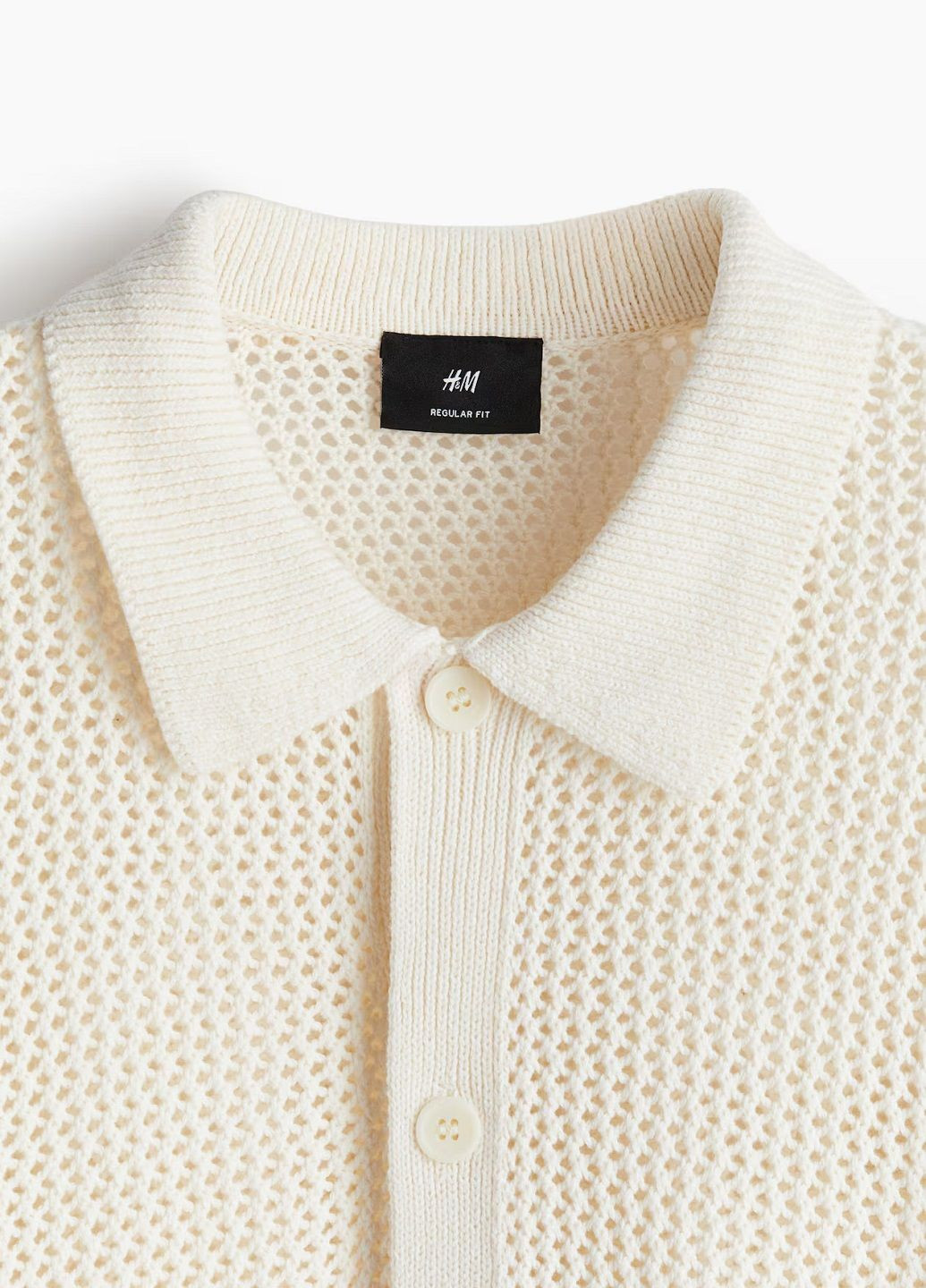 Молочная кэжуал рубашка H&M