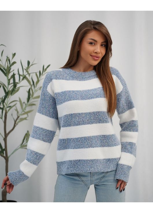 Синий зимний кашемировый джемпер в полоску джемпер Magnet
