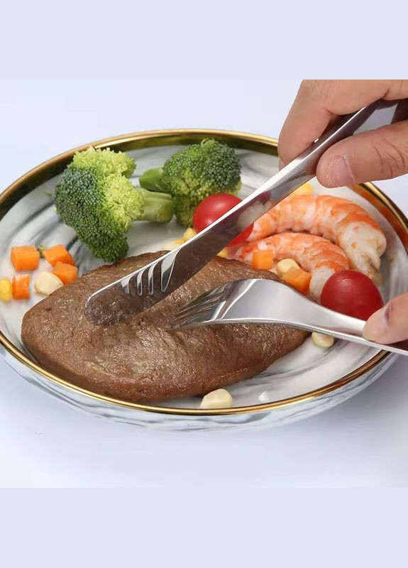 Набор детских столовых приборов 4 предмета с мультяшными животными с нержавеющей стали No Brand (350314518)