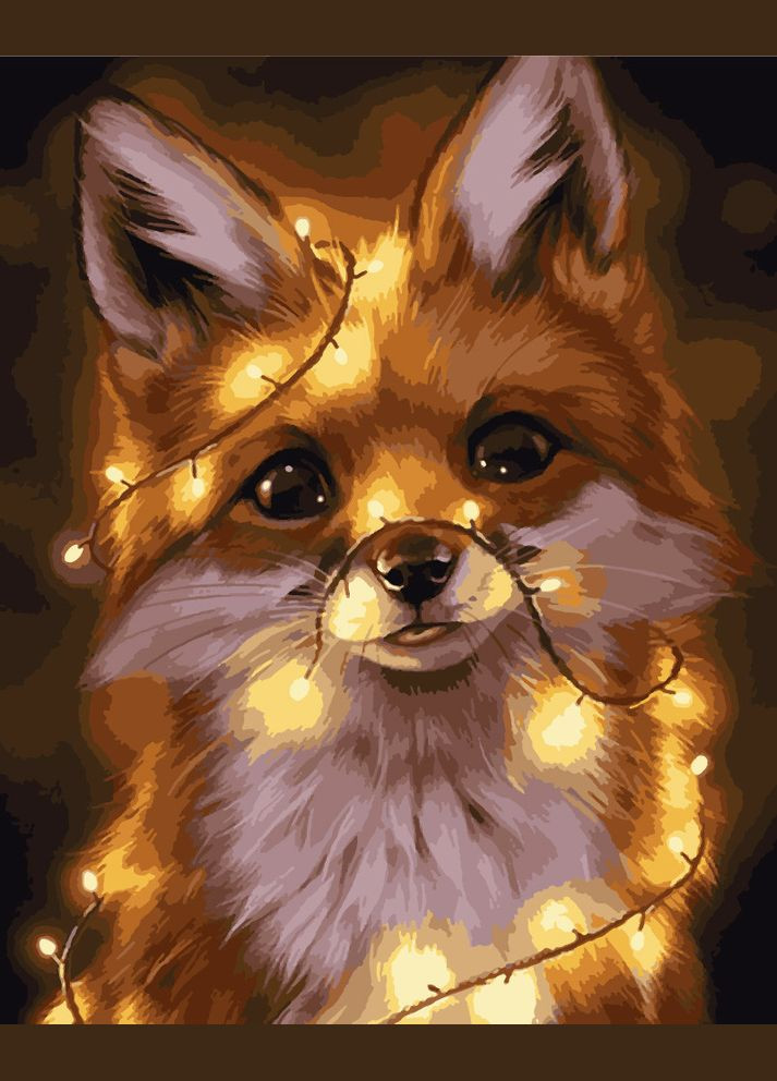 Картина за номерами Новорічний Лисеня LW 380 40*50 виробництво Україна Origami (322142016)