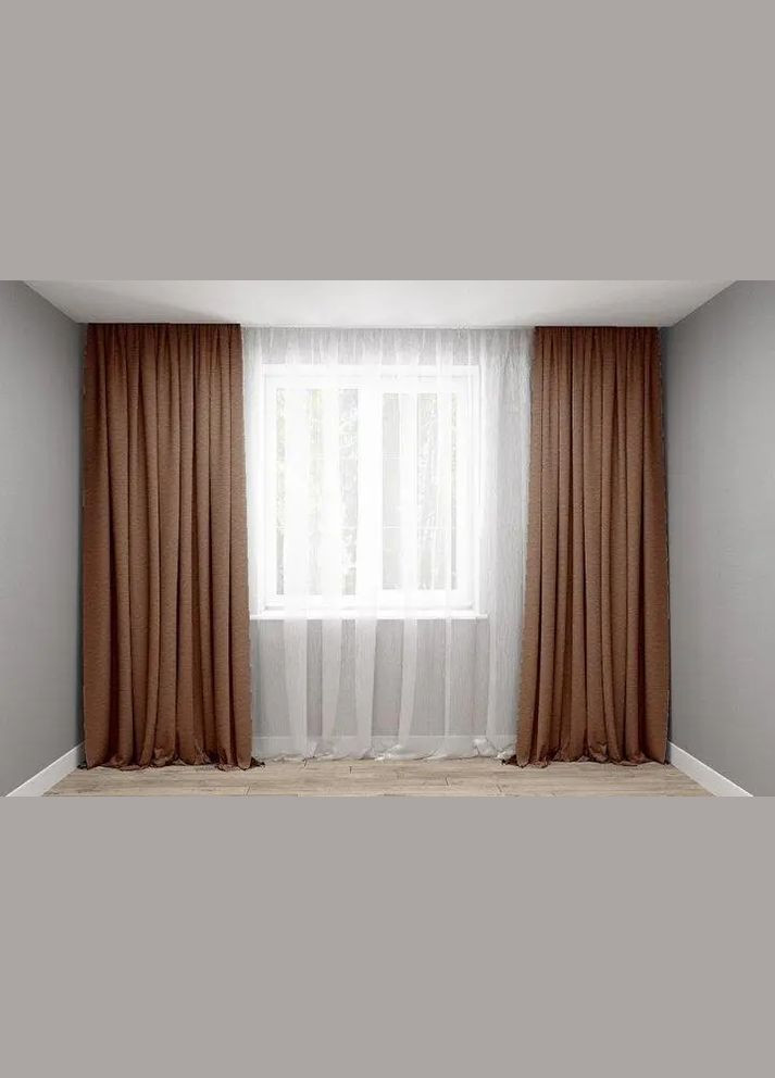 Комплект штор мікровелюр коричневі 150х270 2 шт. NOW BRAND (346058086)
