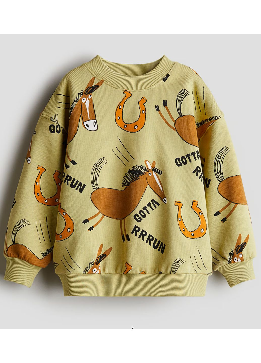 H&M свитшот для мальчика рисунок светло-зеленый повседневный трикотаж