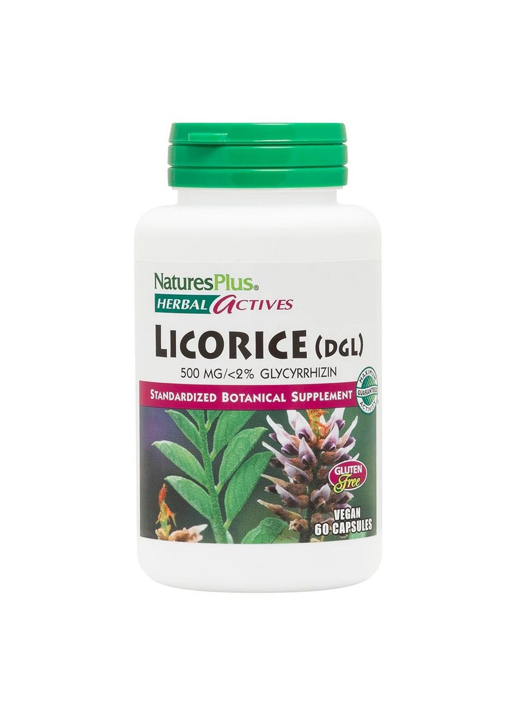 Натуральна добавка Herbal Actives Licorice 500 mg, 60 вегакапсул Natures Plus (294925592)