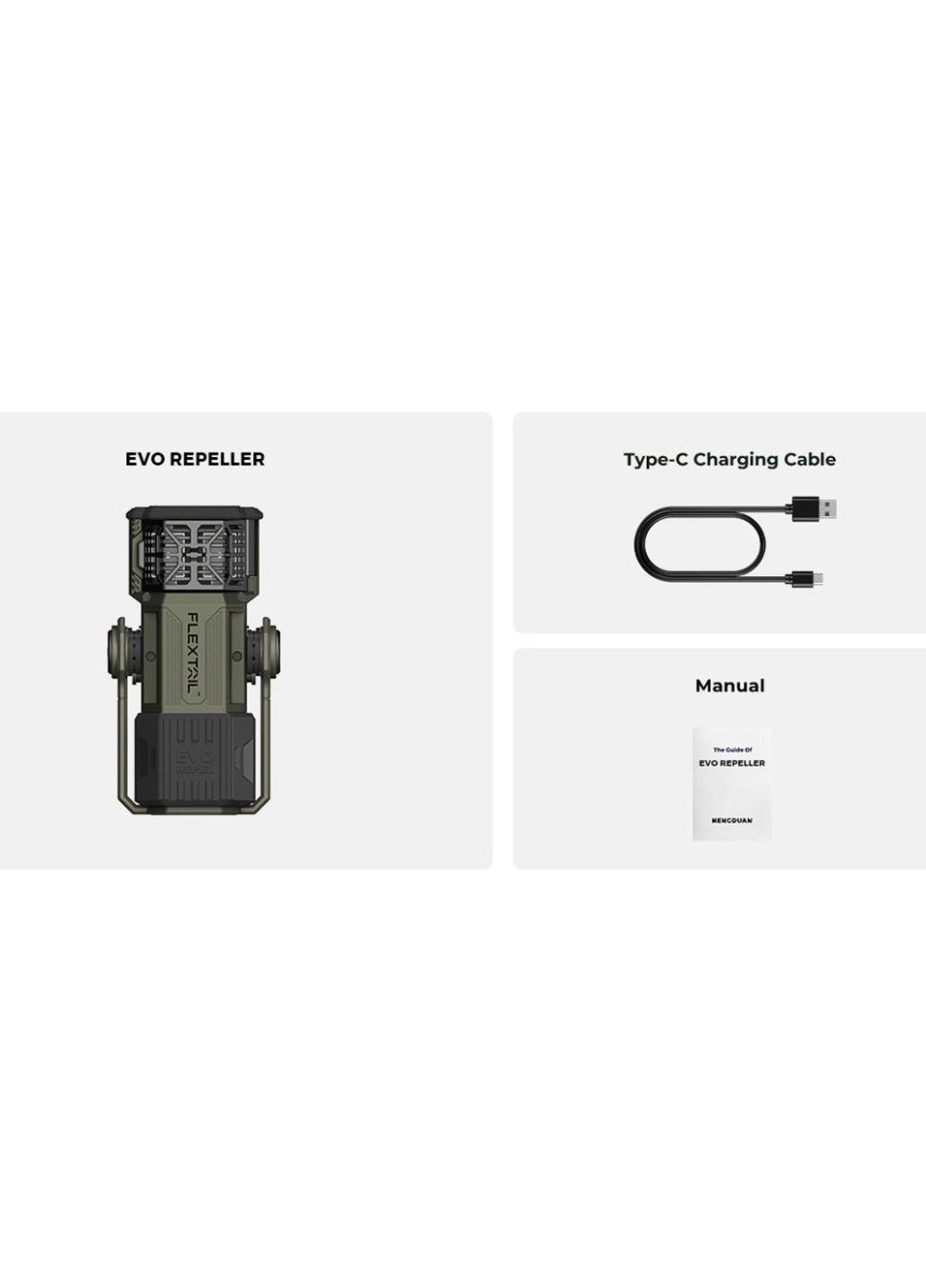 Кемпінговий фумігатор-ліхтар Flextail Evo Repel з функцією Power Bank Type-C (Зелений) No Brand (332634670)