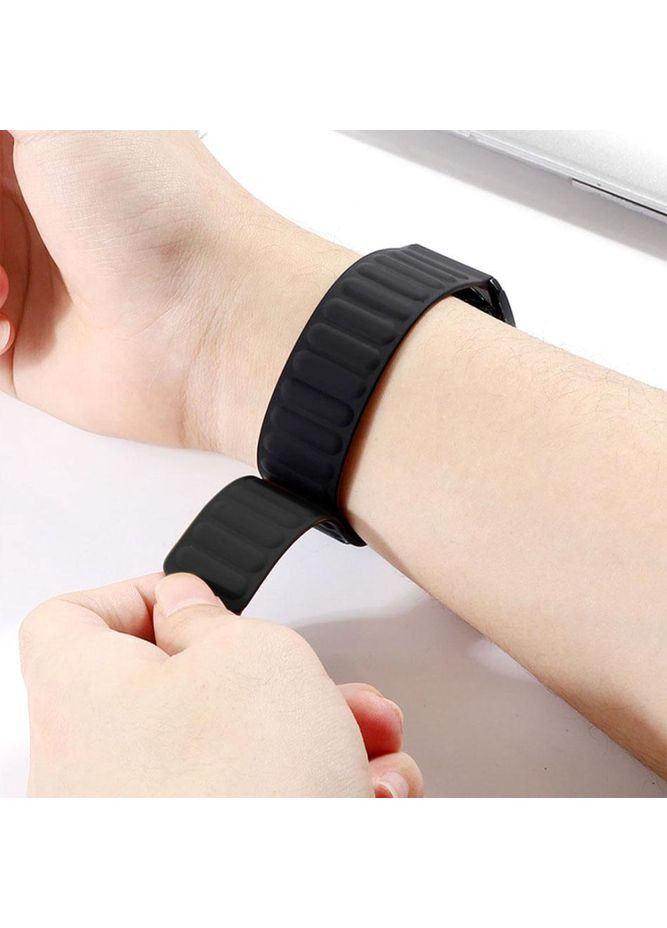 Силиконовый магнитный ремешок Magnet для часов Amazfit Bip 5 / Bip 6 - Black Primolux (365270862)