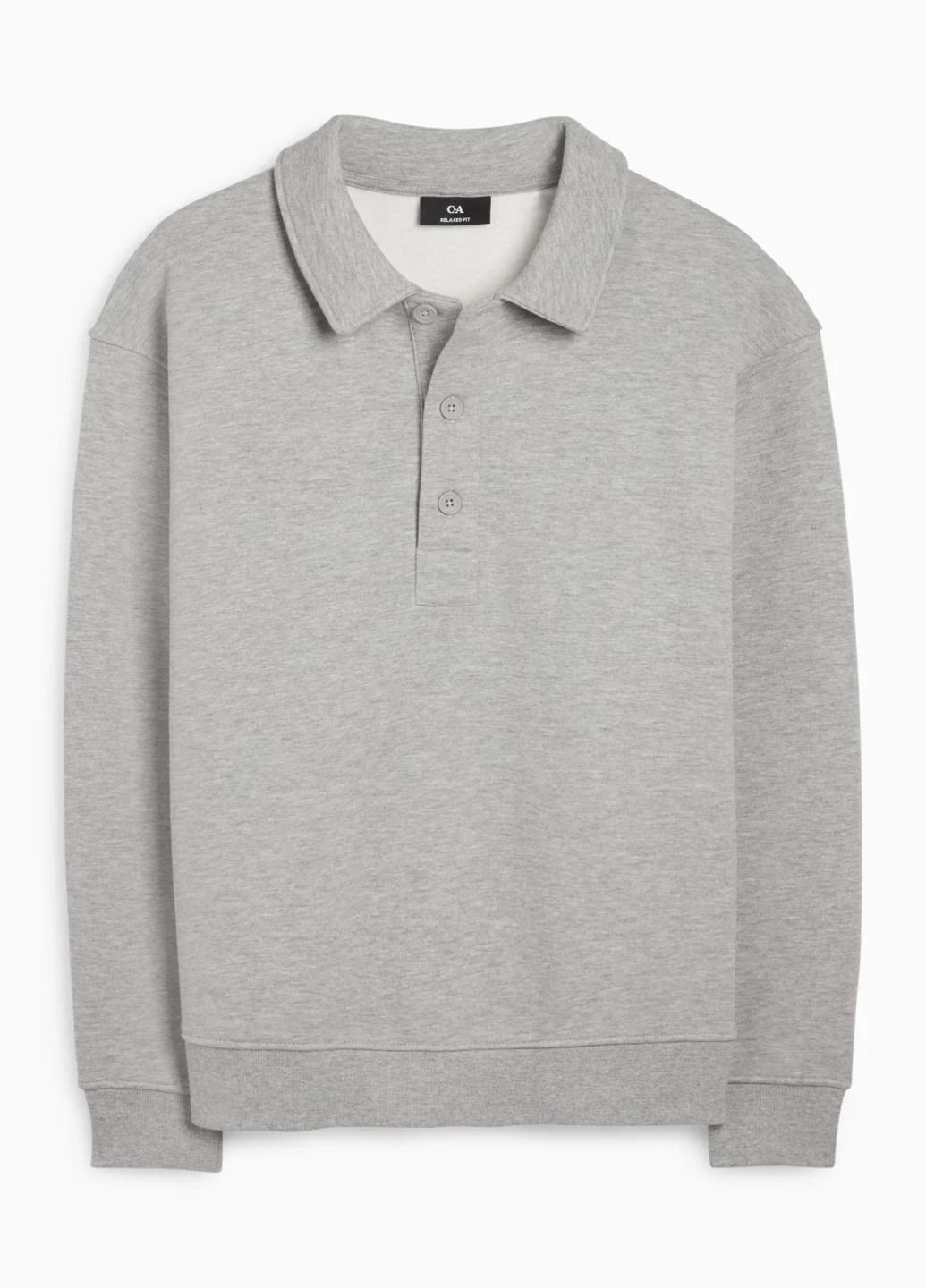 Светло-серая футболка-поло для мужчин C&A однотонная