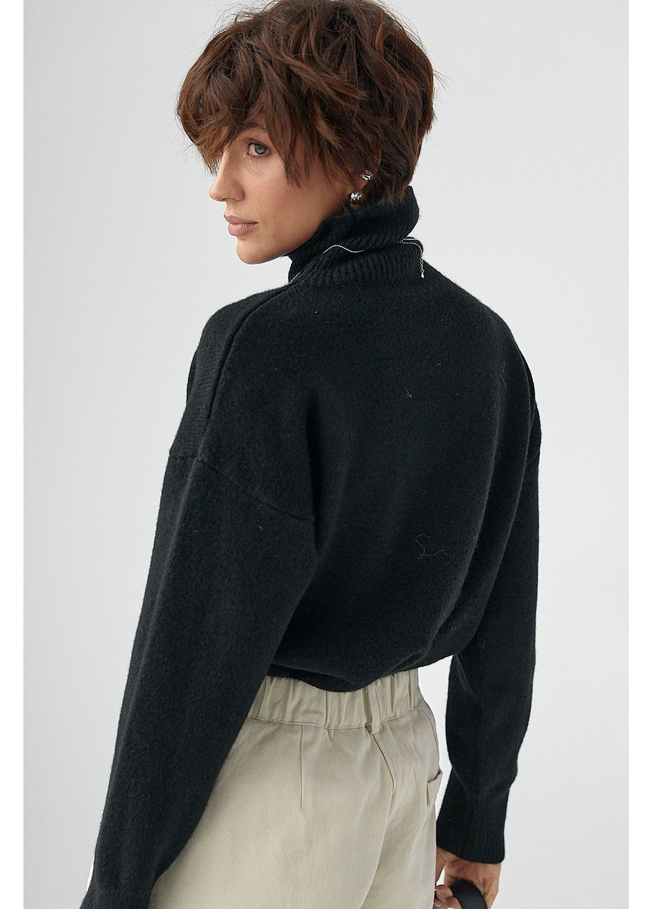 В'язаний однотонний гольф вільного фасону Lurex (370395954)