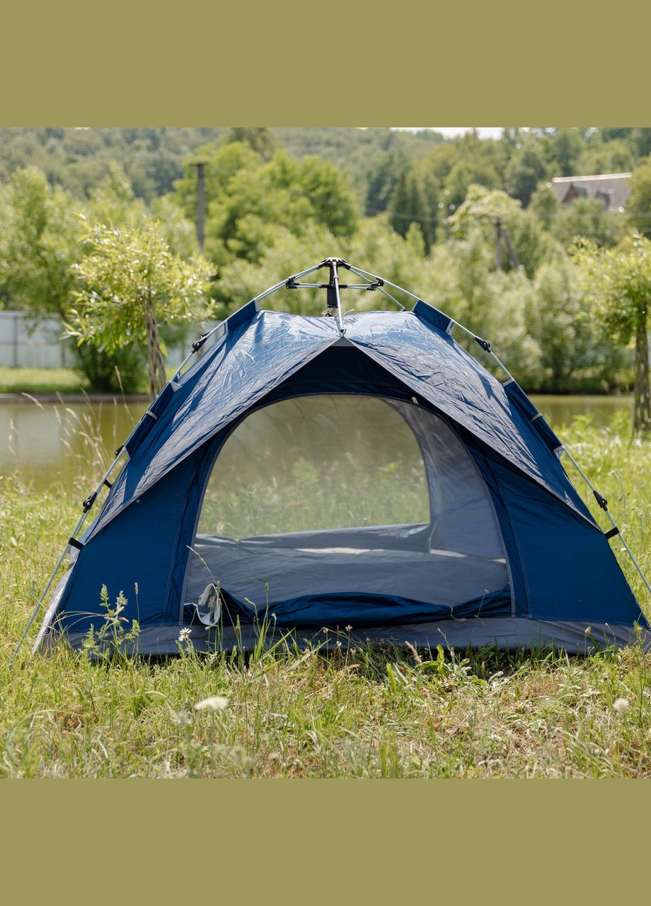 Намет кемпінговий тримісний 190×190×140 (см) автоматичний LU-002 Сиій LUGI (353503747)