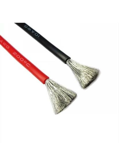 Провід силіконовий 10 AWG Чорний еластичний віскотемпературний No Brand (325835223)