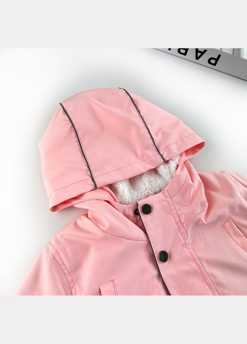 Персикова демісезонна дитяча вітровка для дівчинки з капюшоном і карманами (1-par-fu-dh-25-1-07241) Marakas