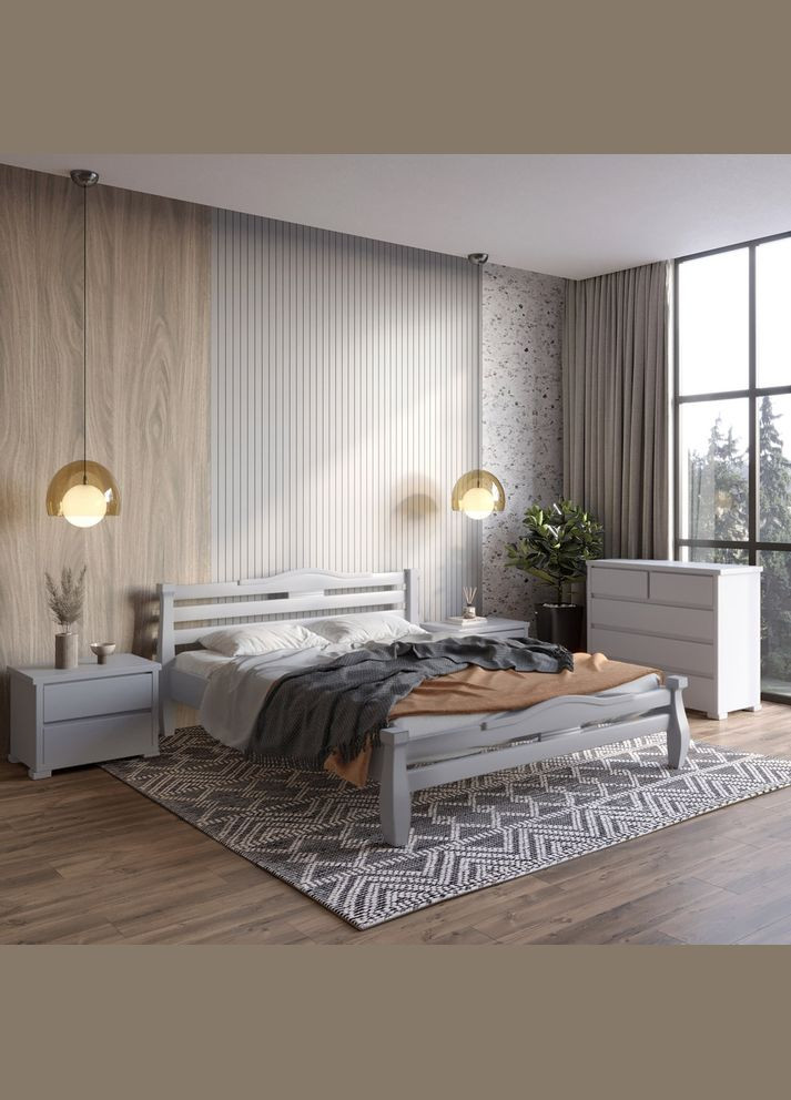 Односпальная деревянная кровать Монако (RAL7040) 90х200 см (MBG-4292) Mebigrand (366083083)