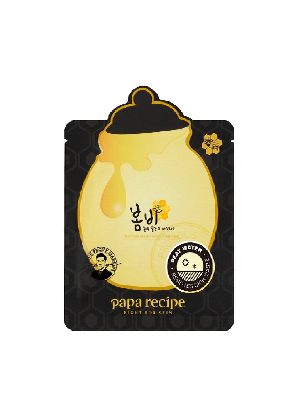 Очищающая тканевая маска с экстрактом меда BombeeBlack Honey Mask 25 g Papa Recipe (291560929)