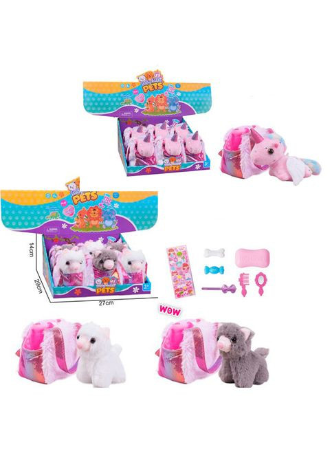 Плюшевая игрушка с аксессуарами (единорог, кот), 2 вида, 6 шт. в дисплее, в сумке (7622-125-29) No Brand (360739835)