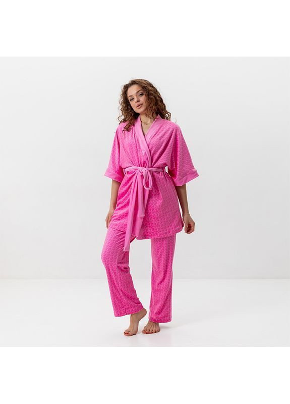 Набор из плюшевого велюра халат + брюки "Victoria's Secret" Sleeptime Набір халат та штани (365655850)