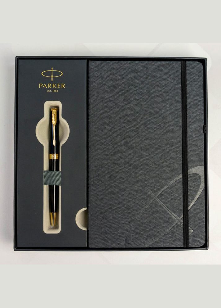 Набір SONNET Black Lacquer GT BP кулькова ручка + блокнот 86 032b24 Parker (316516521)