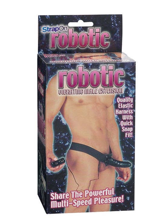 Чоловічий страпон з вібрацією ROBOTIC MALE STRAP-ON, BLACK Seven Creations (297131860)
