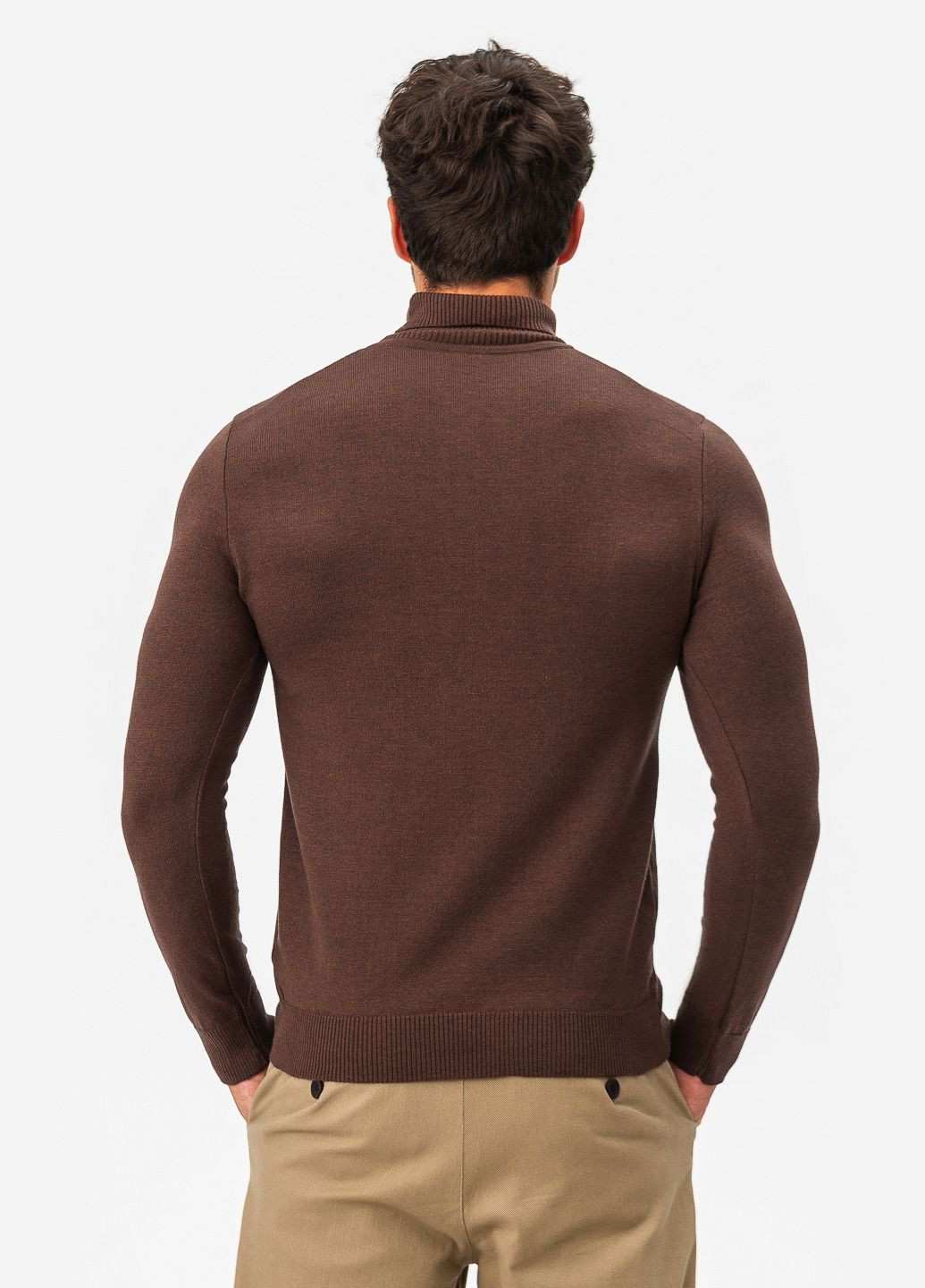 Коричневий чоловіча водолазка з м'якої італійської пряжі SVTR