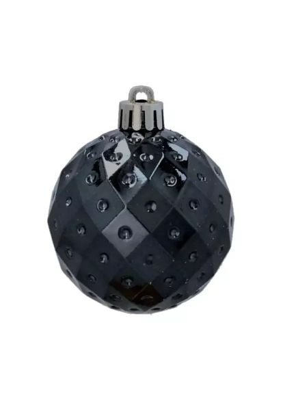Ялинкова іграшка (5900779853140_2) Chomik пластикові кульки компл. 16 шт, 6см, чорні (367830291)