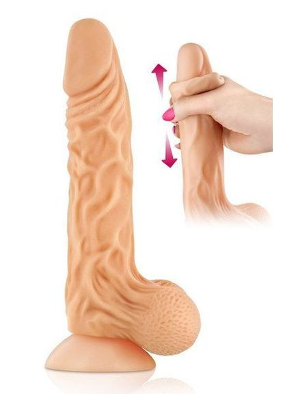 Фаллоимитатор с подвижной крайней плотью – Real Max, диаметр 4,3 см, TPE Real Body (297656386)