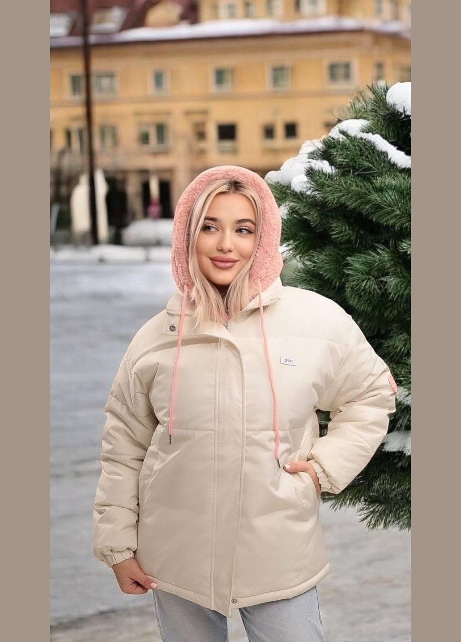 Молочна зимня куртка жіноча зимова молочна No Brand Зимові