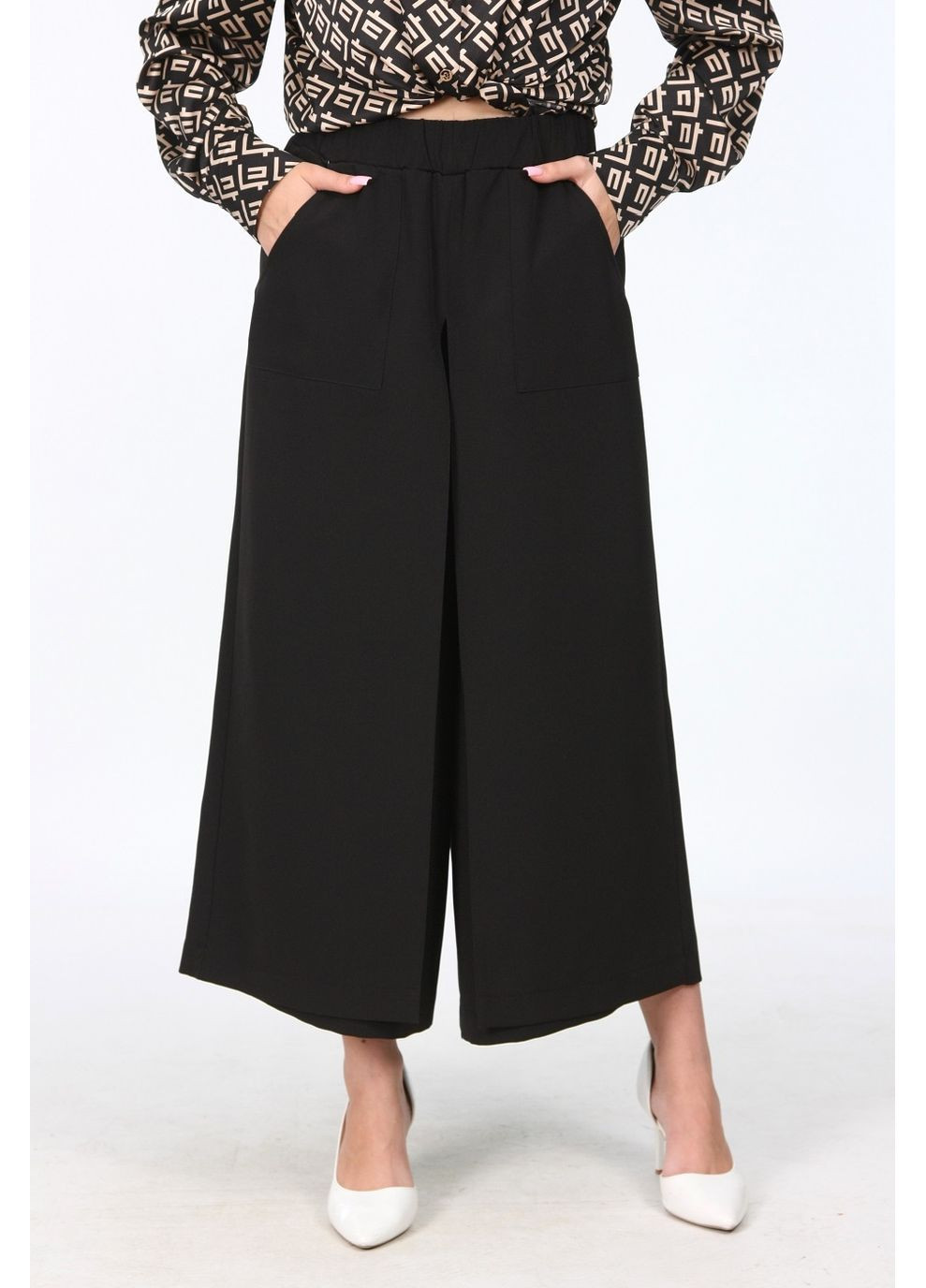 Брюки юбка женские 0372 креп черные Актуаль (359645937)