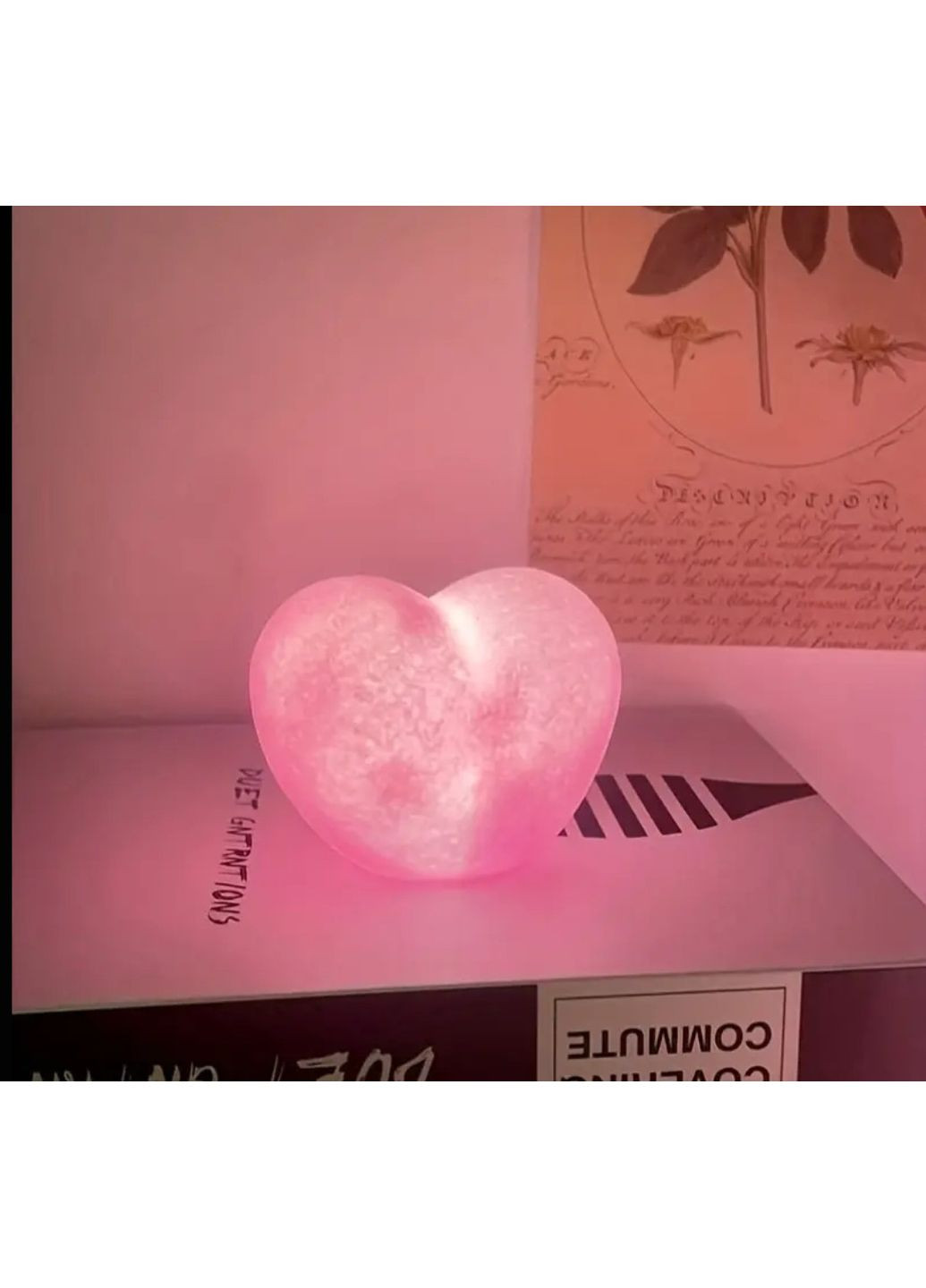 Нічник "Серце" рожевий пластиковий No Brand (350349755)