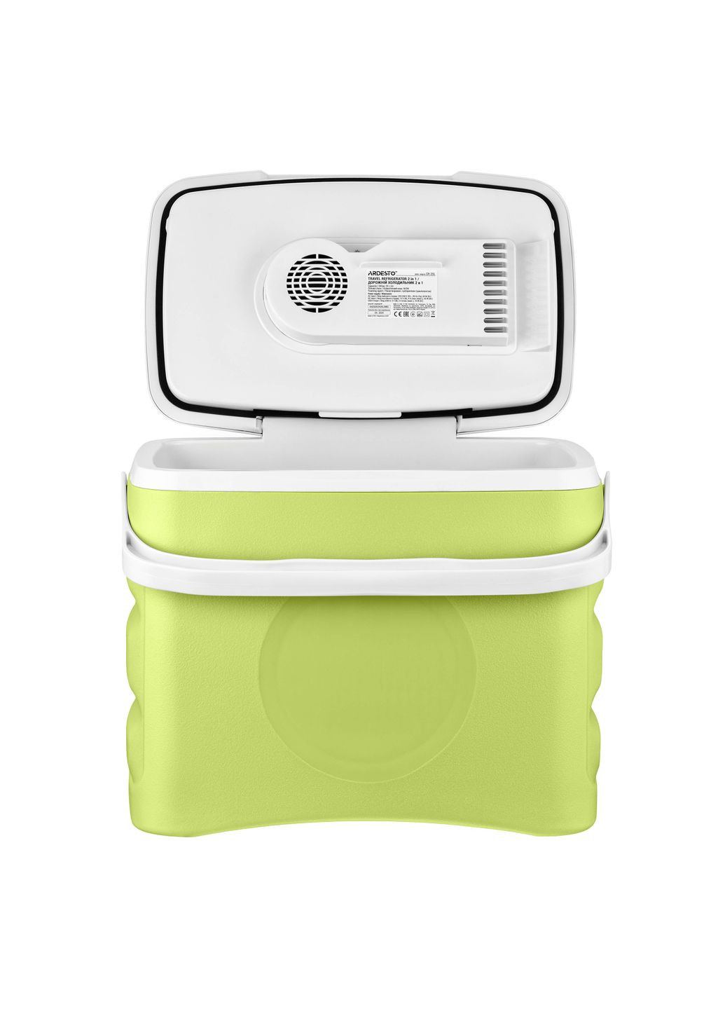 Холодильник дорожній, 2в1, 25л, 220/12В, підігрів 55°C, охолодження 18-20°C, USB-порт, 4.8кг, салатовий Ardesto (368631171)