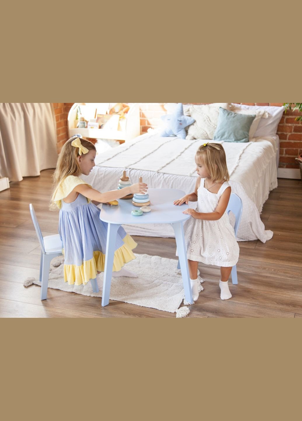 Дитячий столик і два стільчика для дітей 2-4 років Блакитний Tatoy (292867404)
