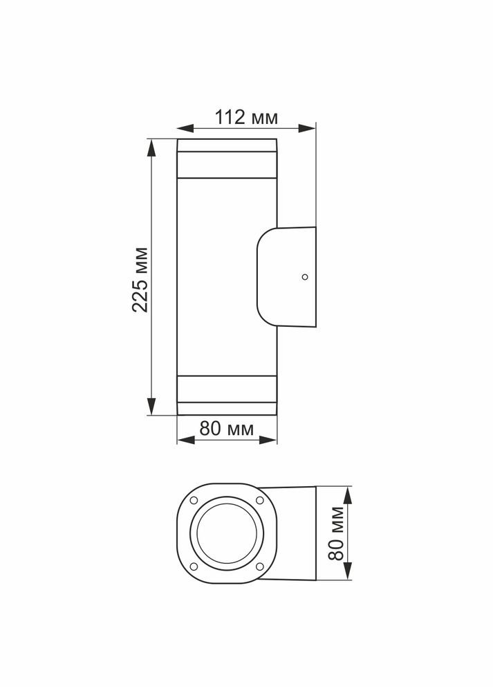 Архитектурнодекоративный двусторонний светодиодный светильник VL-AR072G GU10 IP54 Videx (282312677)