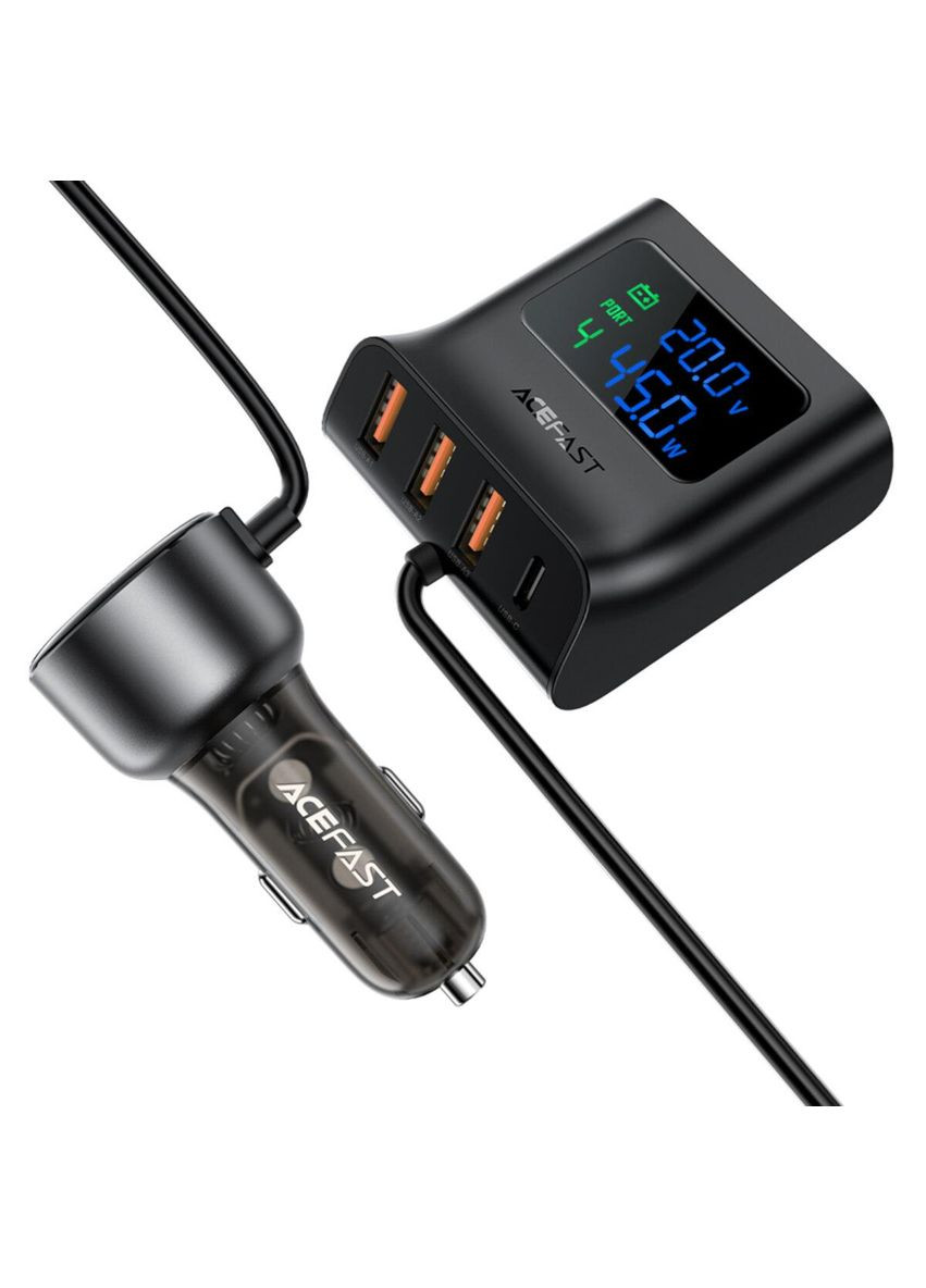 Автомобильное зарядное устройство для B11 138W Car Charger Splitter with Digital Display Black Acefast (304254425)