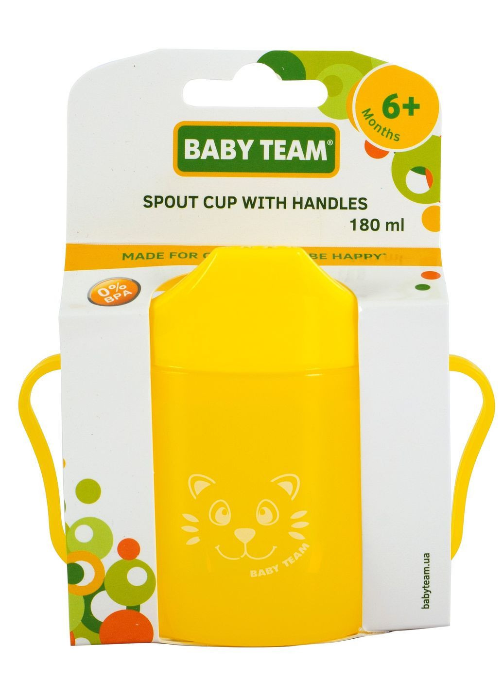 Поїльник, зі спаутом, від 6 міс., 180 мл, жовтий (5007) Baby Team 5007_желтый (366471868)