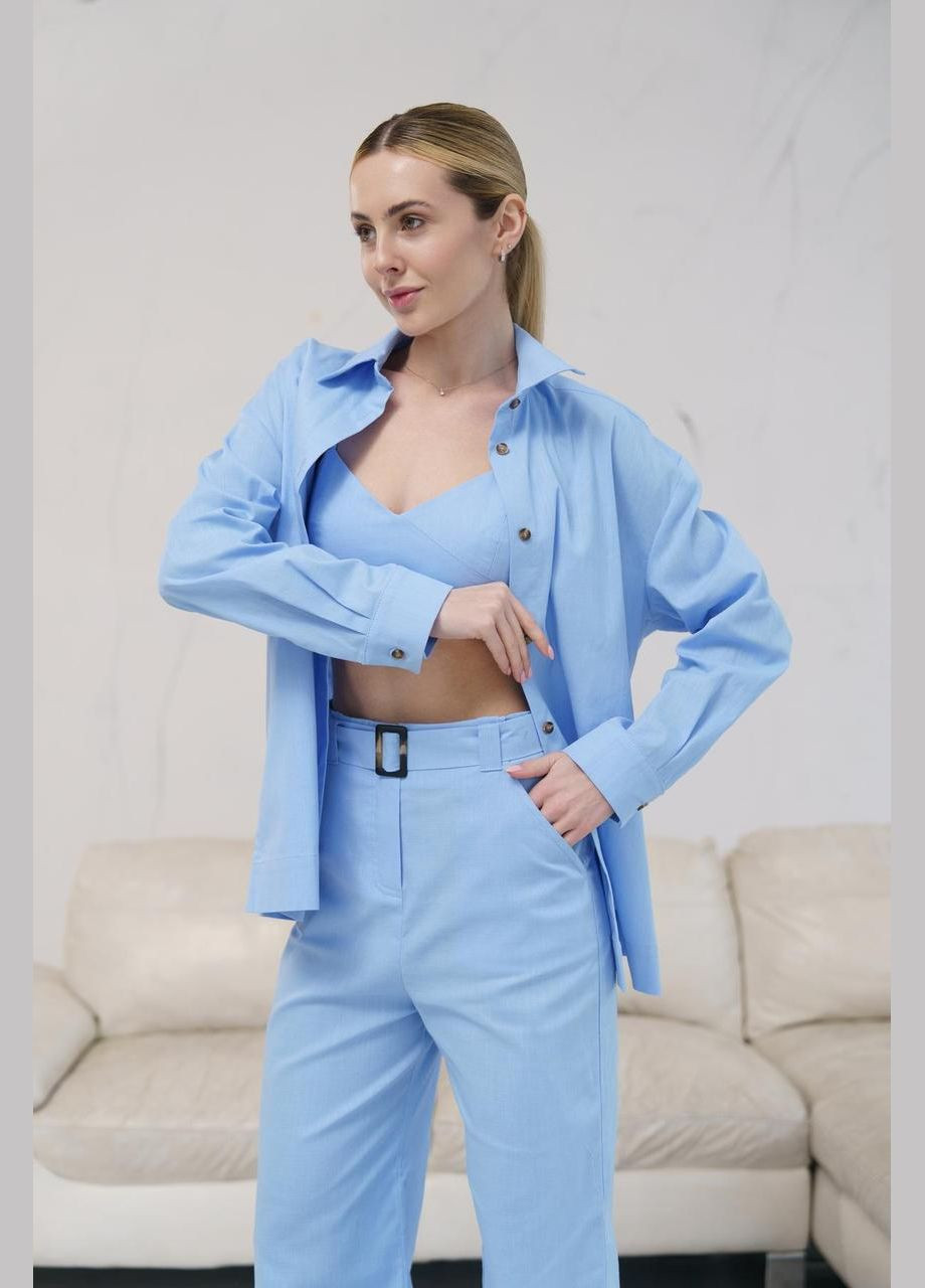 Женский костюм (рубашка, топ, штаны), лёгкий классический деловой комплект, подойдёт как для офиса так и дя прогулок Intruder (347579772)