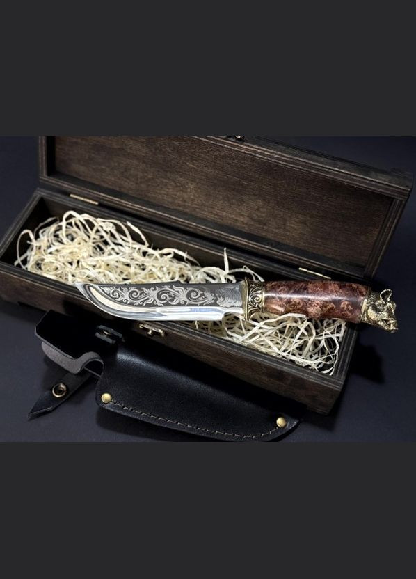 Нож охотничий Кабан 22k62 в подарочном деревянном кейсе. NB Art (346533199)