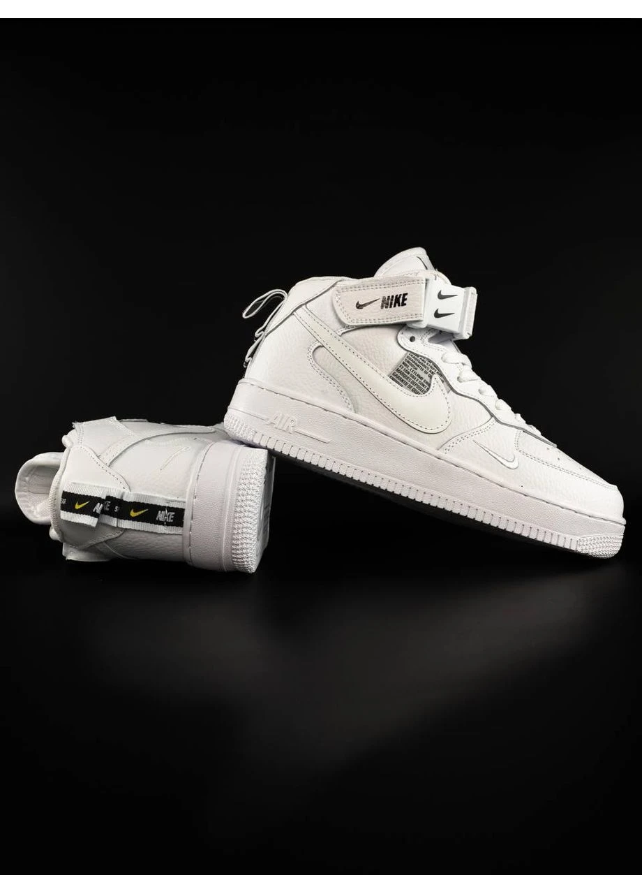 Белые летние кроссовки nike air force 1 high white black найк аир форс 1 No Brand