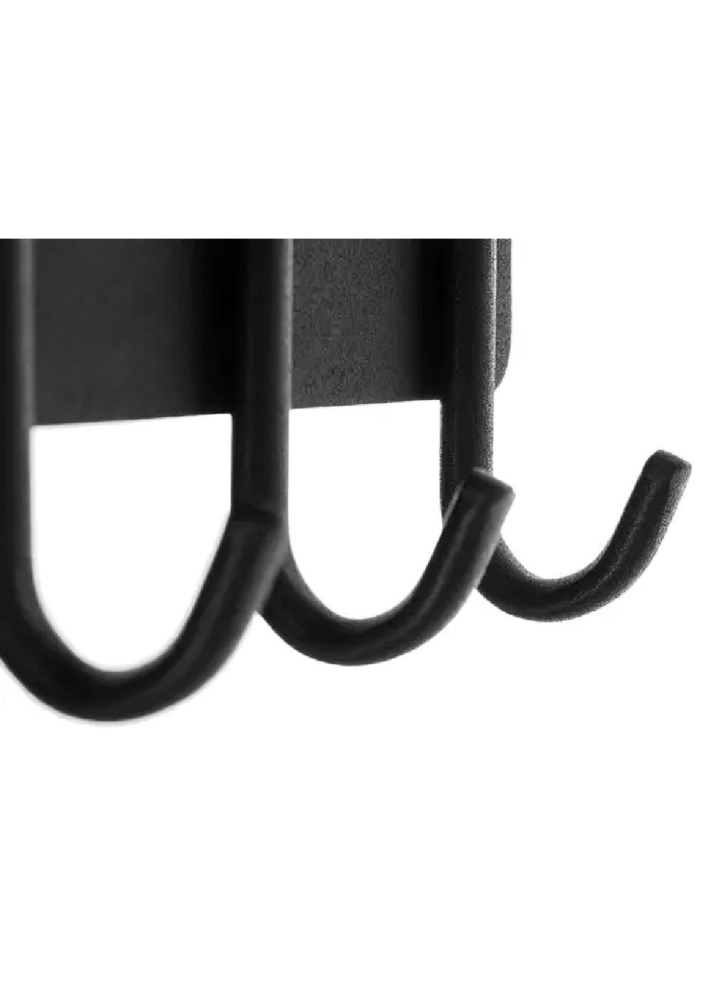 Настінна магнітна полиця вішалка з бортиком гачками кріпленням на магніт гвинти 5х8,5х24,5 см (481275-Prob) Чорна Unbranded (359244273)