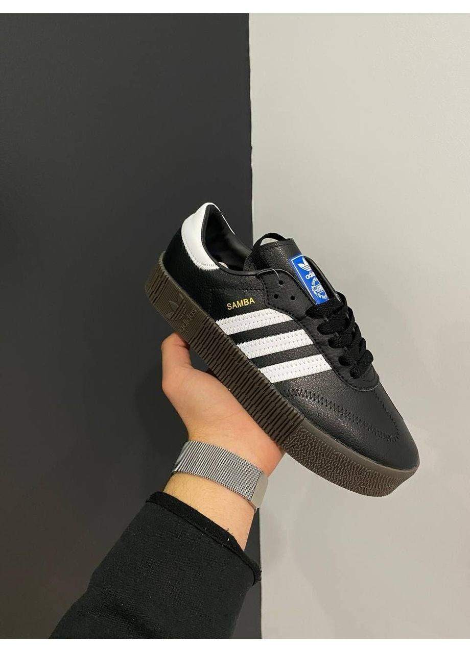 Чорні Осінні кросівки чоловічі adidas samba black gum адідас самба No Brand
