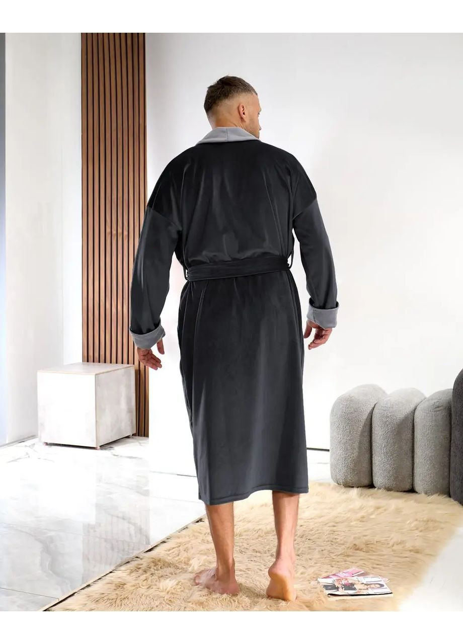 Халат велюровий чоловічий довгий домашній No Brand халат (370439019)