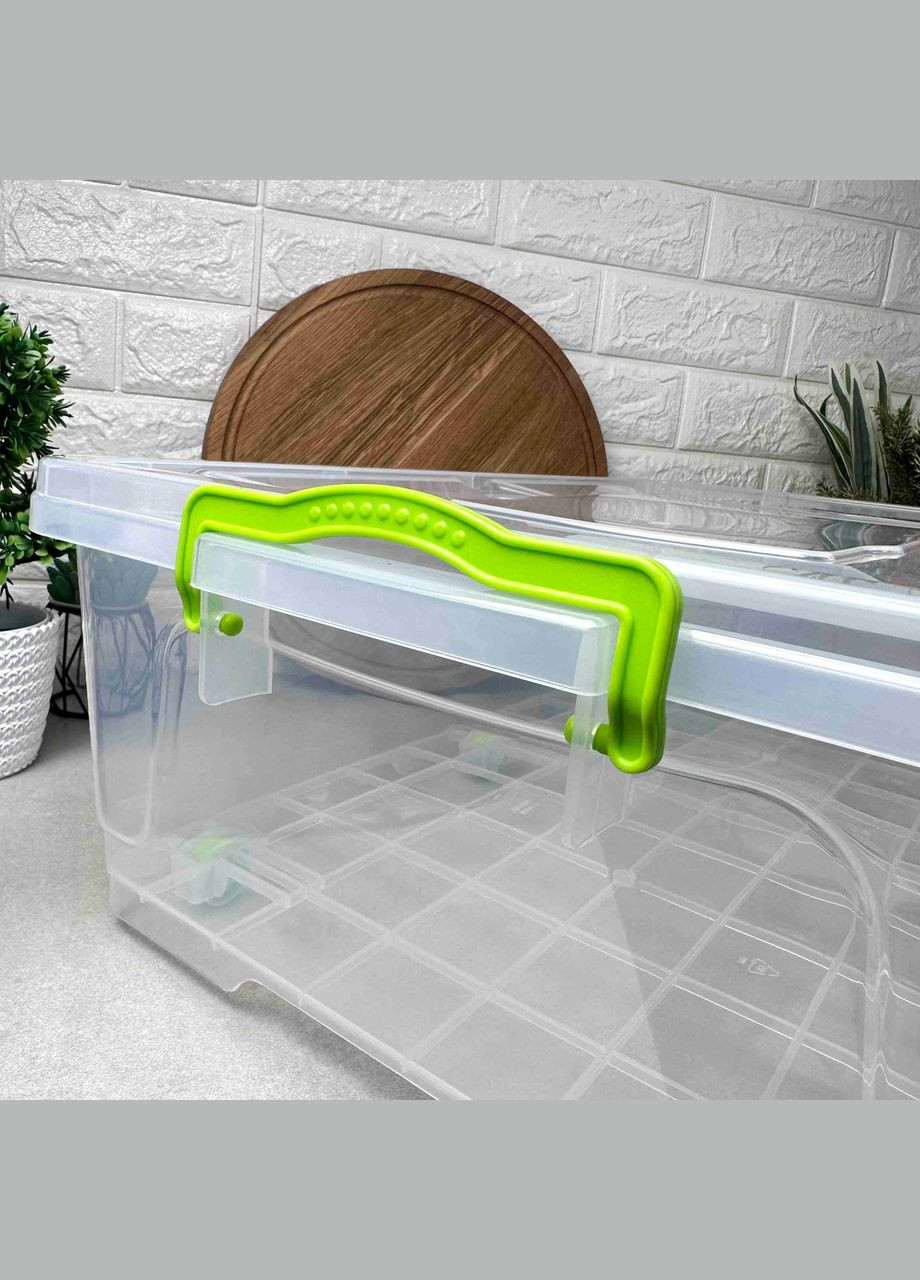 Большой пластиковый пищевой контейнер на колесиках 30 л, BIGBOX Ал-Пластик (365815121)