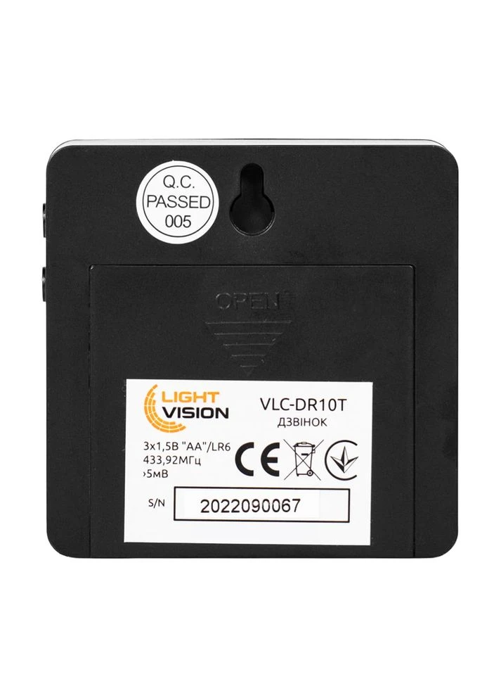 Дверной WiFi звонок VLC-DR10T(Tuya) Black с ИК-датчиком движения (75-00186) Light Vision (382242068)