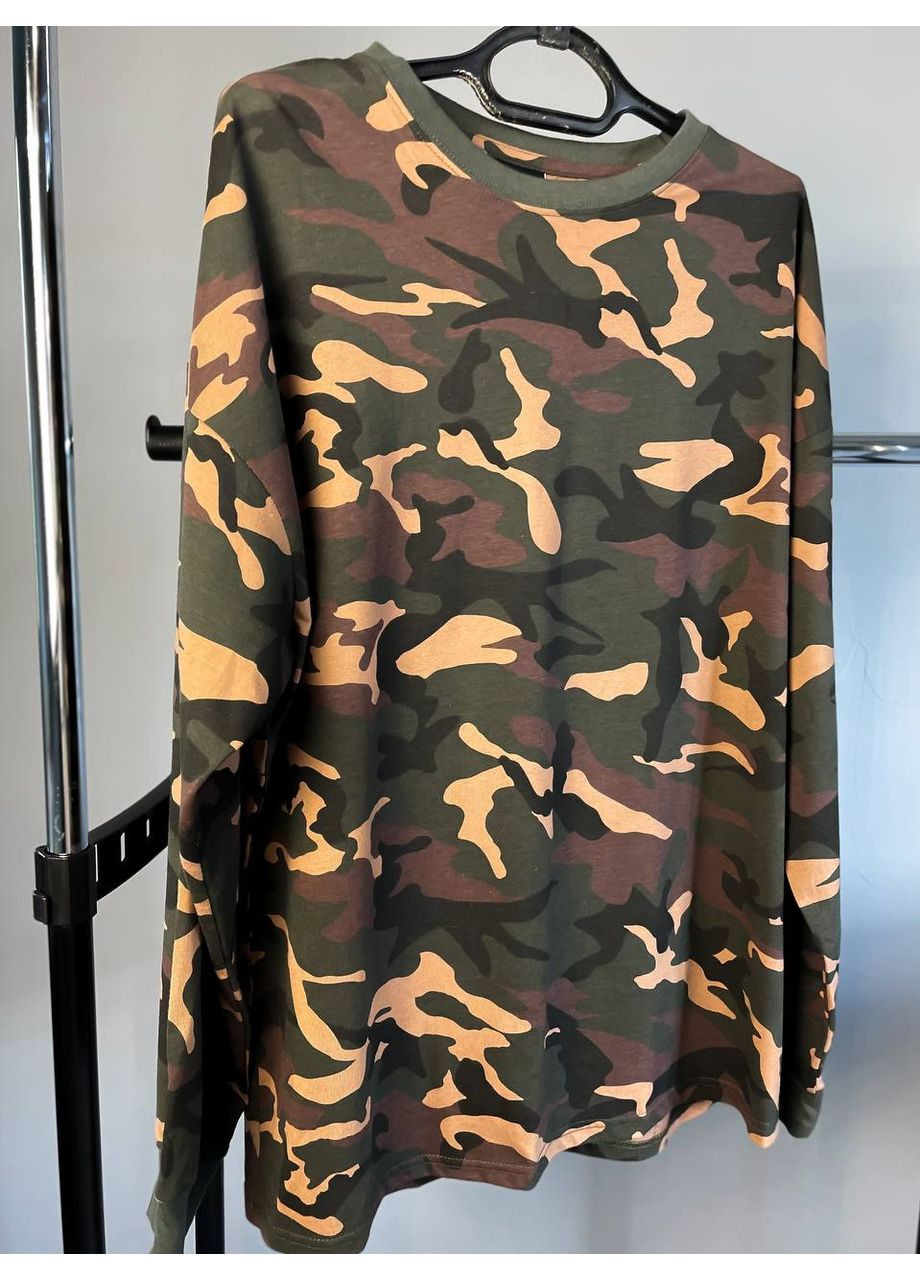 Оливковый (хаки) спортивный лонгслив No Brand