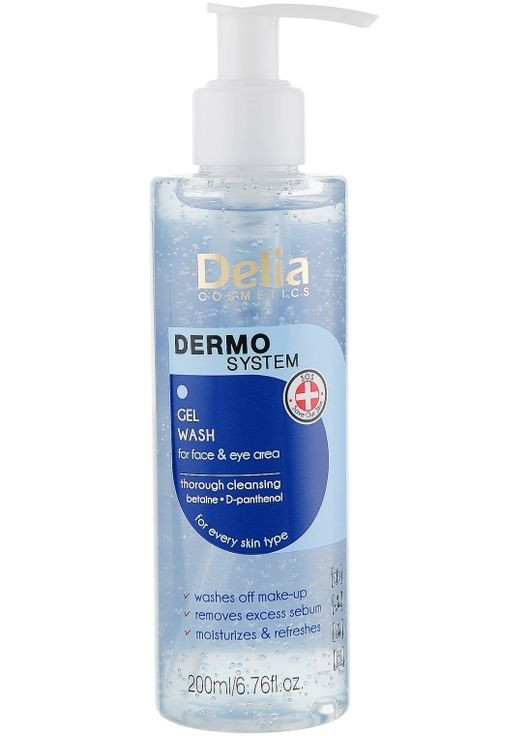 Гель для умывания лица и демакияжа Dermo System Gel Wash For Face & Eye Area 200ml (417441-6543) Delia (368625929)